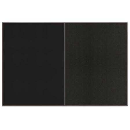 United Visual Products Enclosed Corkboard, 1 Door, 72"x36", 4" Fra UV3404-SATIN-DBURGU